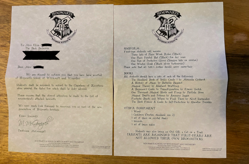 Letter from Hogwarts (1)